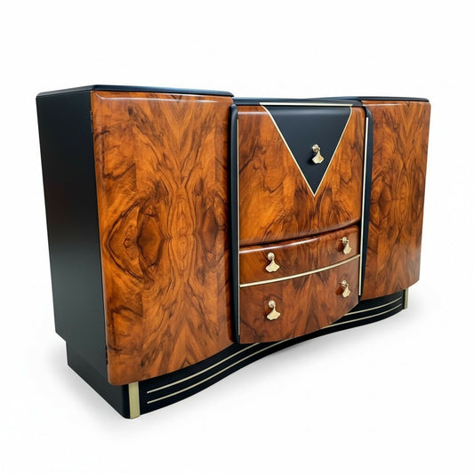 Burr Walnut 1930's Art Deco Cocktail Cabinet