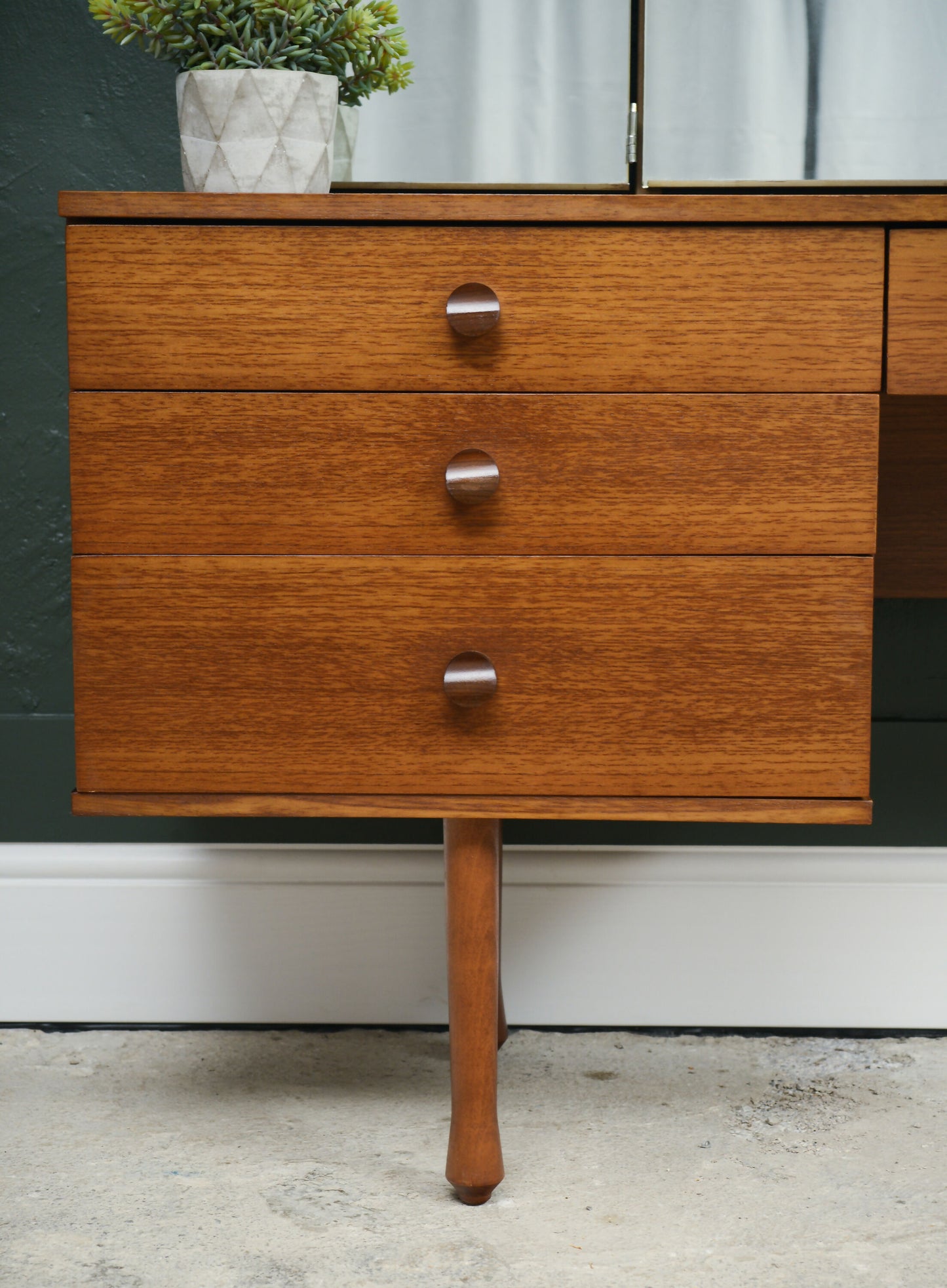 Mid Century Teak Dressing Table with Mirrors - Avalon