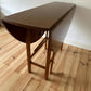 Vintage Mid Century Teak Drop Leaf Table Formica Circular Dining Table