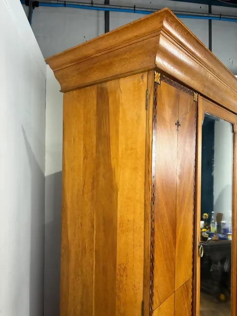 Art Deco Inlaid Oak Mirror Door Wardrobe by Ray & Miles of Liverpool