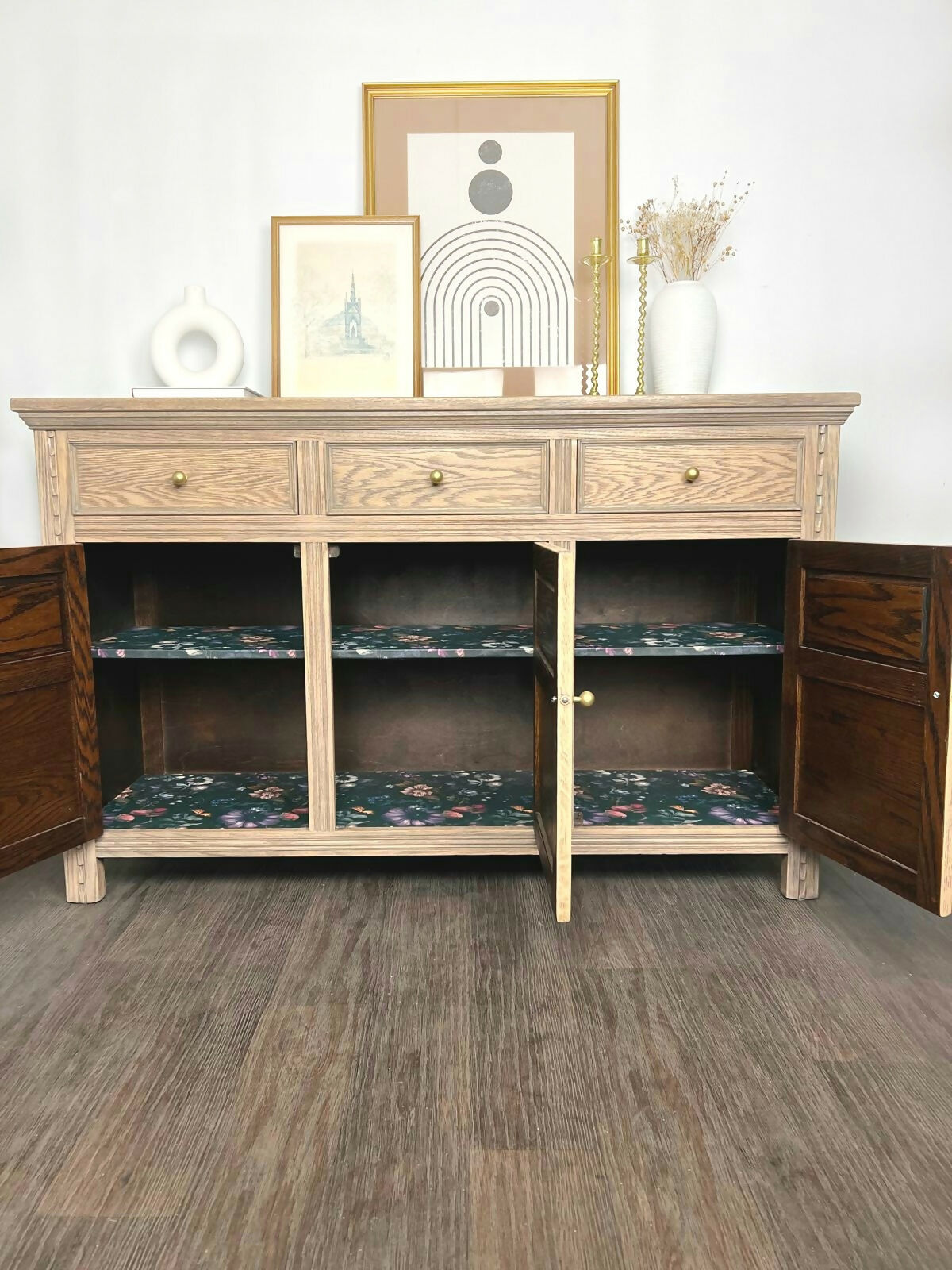 Light Wood Vintage Boho Rustic Sideboard