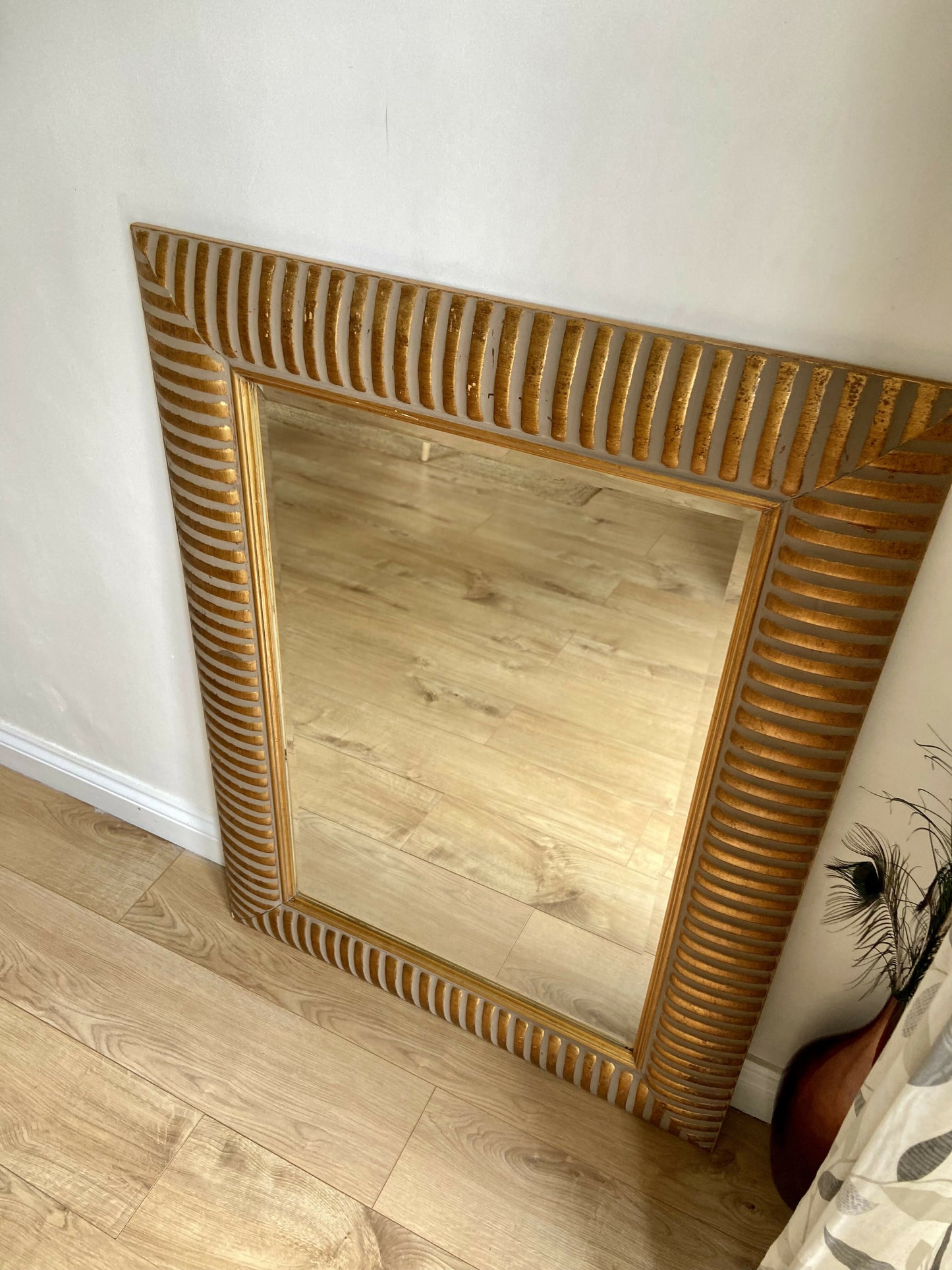 Vintage Mirror with Ornate Gold Frame.Inspired by Ancient Egyptian Art