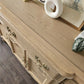 French Provincial Oak Buffet • Carved Details, Original Hardware, Satin Finish