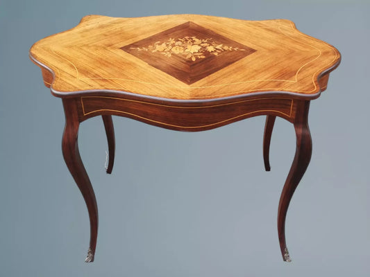 19th Century Victorian Rosewood and Marquetry Centre Table