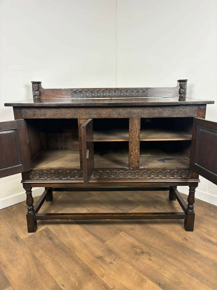 Late 19th Century Carved Oak Sideboard