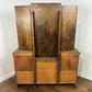Vintage Oak Dressing Table With Triptych Mirror