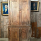 Vintage Early Victorian Tall Pine Housekeeper Pantry Kitchen Larder Shelves Double Cupboard, c.1820