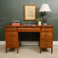 Art Deco Walnut Pedestal Desk with Red Leather Top - Cooke's of Finsbury
