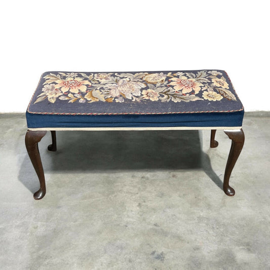 Antique needlepoint footstool