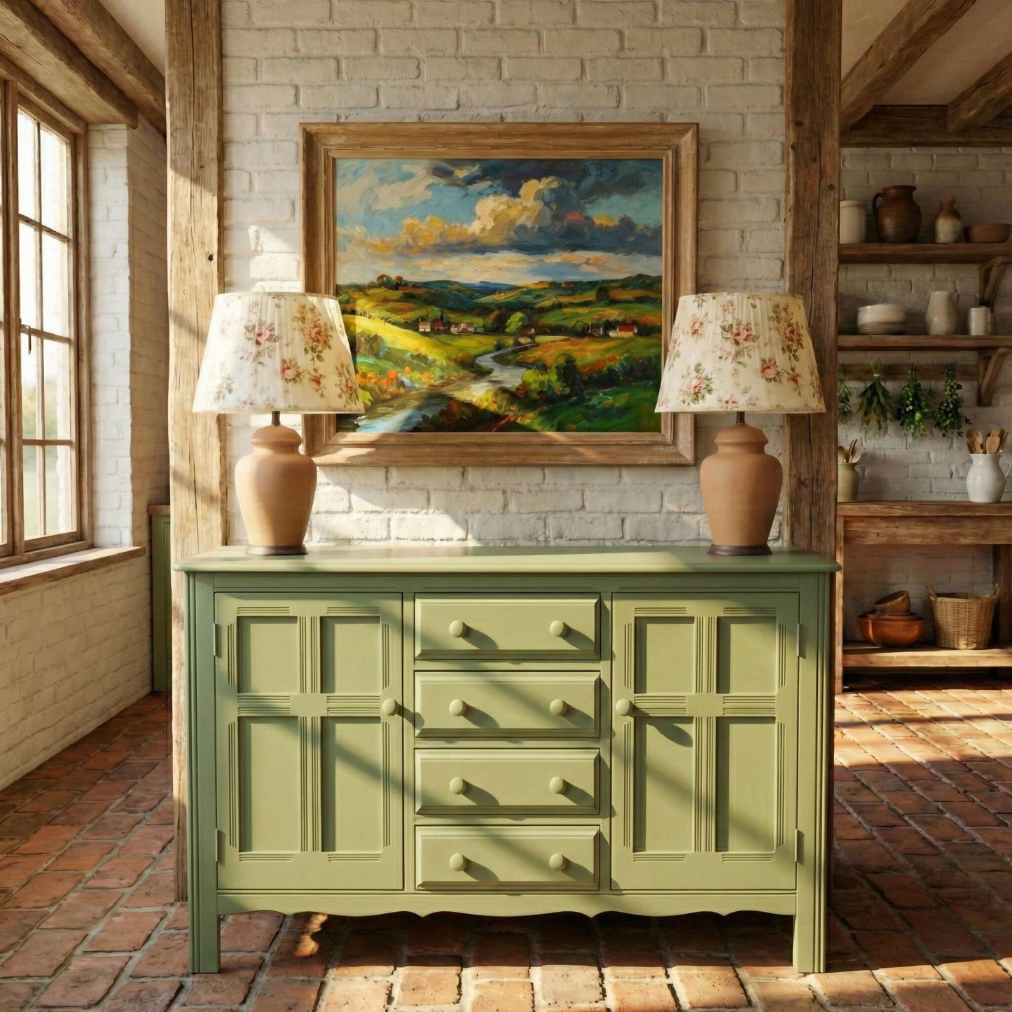 Vintage Green Sideboard