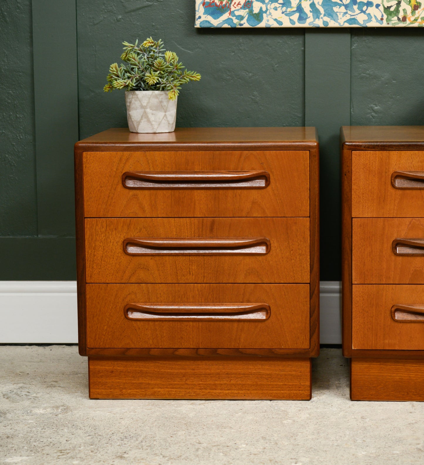 Pair G Plan Fresco Teak Bedside Tables - Mid Century 1970s