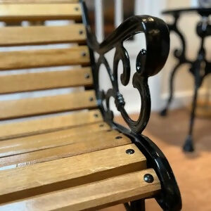Fully Restored Cast Iron Garden Bench with Oiled Oak Slats