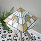 Art Deco Tiffany style Pendant Lampshade Gold and White.