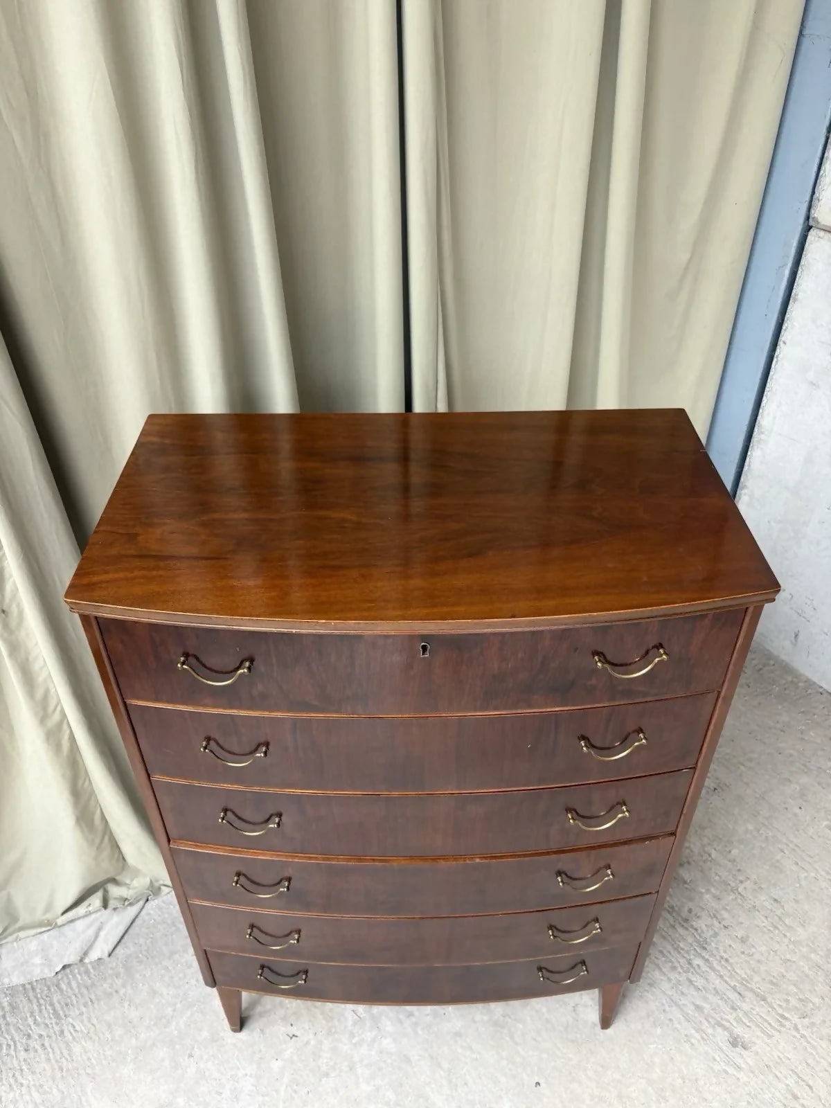 Vintage Tallboy Early Mid Century Chest Of Drawers Retro Scandi Danish R1207