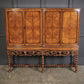 Double Bow Front Burr Walnut Drinks Cocktail Cabinet
