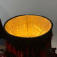 Vintage Carved Standard Lamp with Handmade Feather Shade