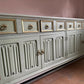Sage Green Upcycled Sideboard, Gold Accents, Sustainable Decor
