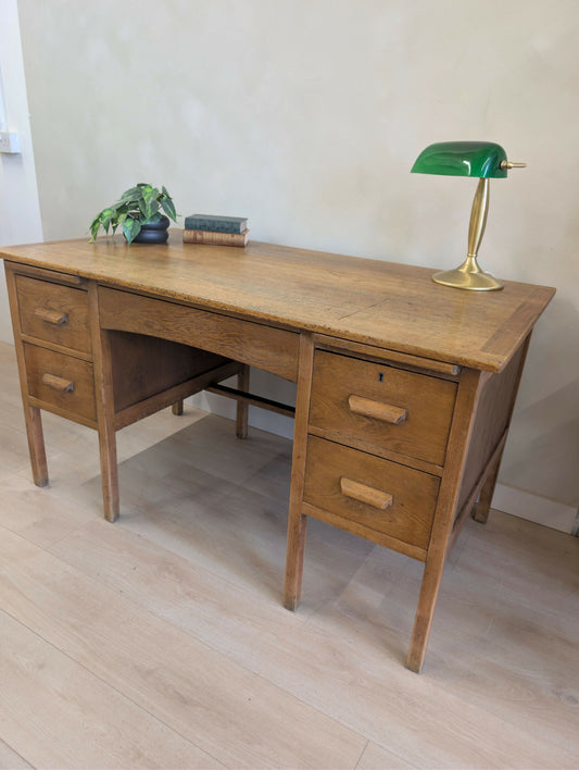Vintage Oak Office Desk by Partridge & Cooper