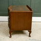 Small Burr Walnut Serpentine Chest of Drawers / Bedside Table - Queen Anne Legs