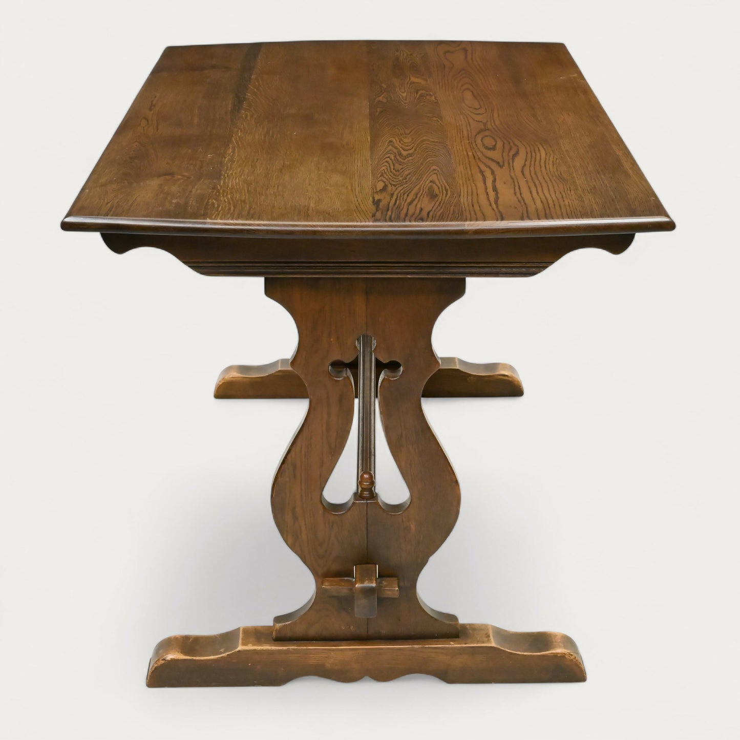Small Old Charm Dining Table Solid Oak Refectory Style Bow End FREE UK Delivery*. SBR10836/1508E