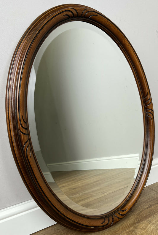 Mirror Vintage French Style Oak Carved Decorative Frame Wall Mirror LOT 6322