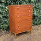 Vintage Tallboy Mid Century Danish Teak Dresser Chest Of Drawers