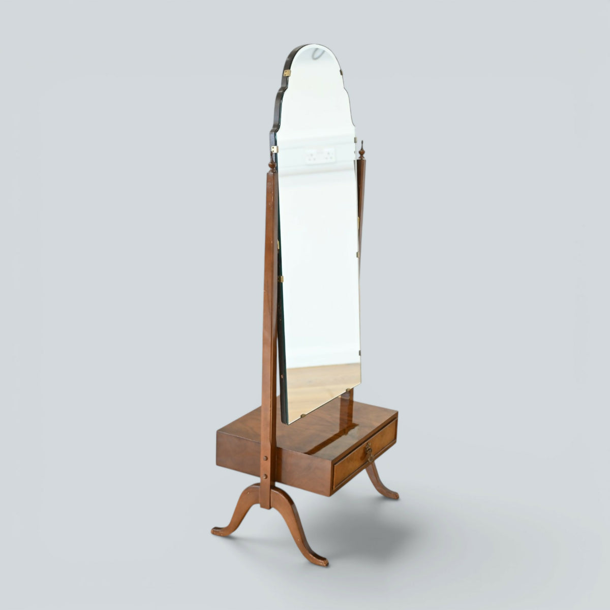 Freestanding Dressing Mirror Small Drawer Tilt Adjustment Vintage FREE Delivery*