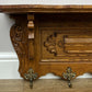 Coat Rack Vintage French Oak Wall Mounted 6 Hooks Carved Rack Hanger LOT 6304