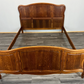 Bed Vintage French Louis XVI Oak Double Bed Frame Carved Headboard LOT 3793