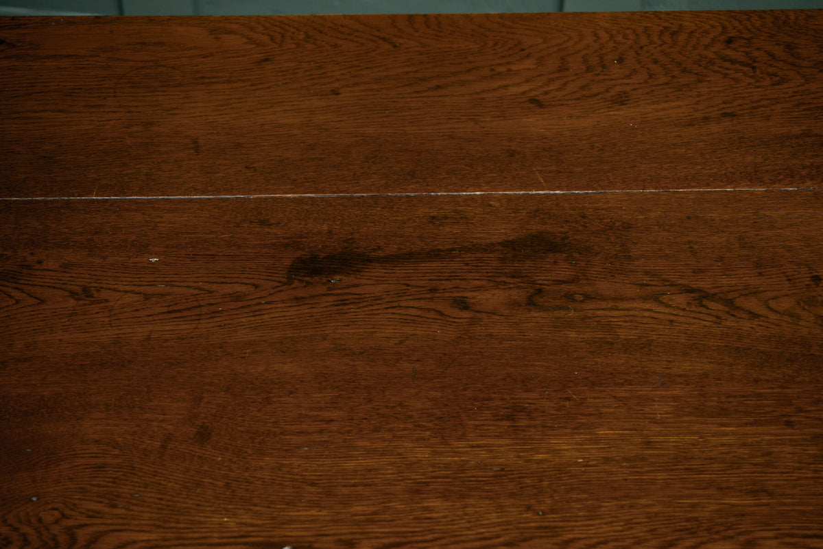 Large Antique Oak Pedestal Desk - Solid Oak