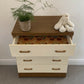 Vintage Teak Cream Bedroom Tallboy Chest Mid Century Drawers Nursery Storage