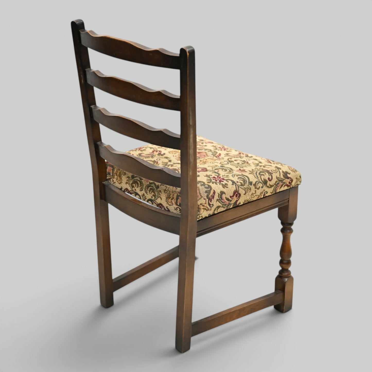 4 Old Charm Oak Dining Chairs Ladderback Tudor Fabric Light Oak FREE UK Delivery