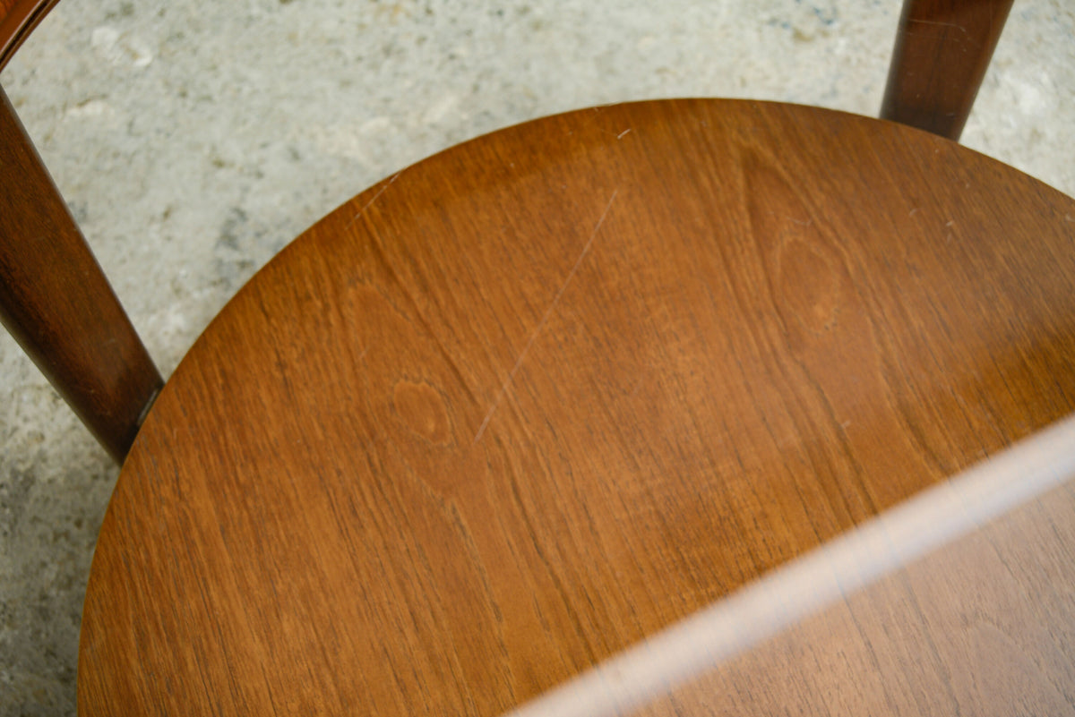 Mid Century Teak Astro Style Coffee Table with Glass Top