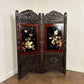 Heavily Carved Vintage Oriental Two Fold Screen
