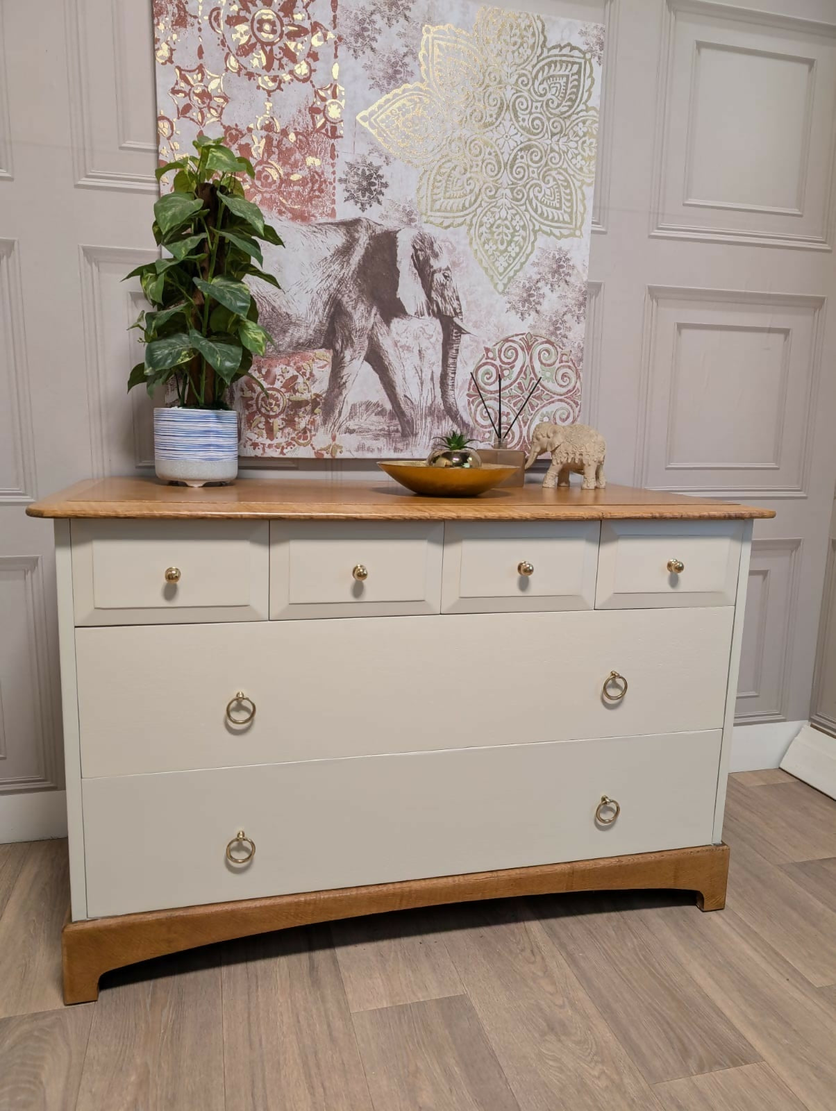 Stag Minstrel Madrigal Range Restored Vintage Drawers French Grey