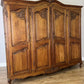 Wardrobe Vintage French Louis XVI Style Oak Four Door Mirrored Armoire LOT 4901