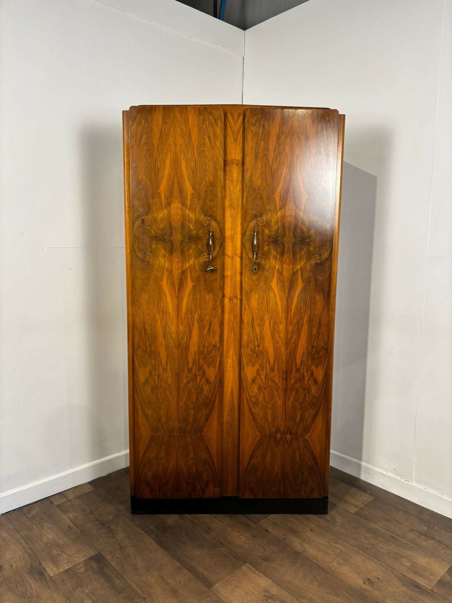 1950's Vintage Walnut Gents Wardrobe