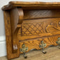 Coat Rack Vintage French Oak Wall Mounted 6 Hooks Carved Rack Hanger LOT 6209