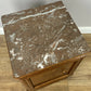Pair of Bedside Tables Antique French Style Oak Marble Top Cabinets LOT 6218
