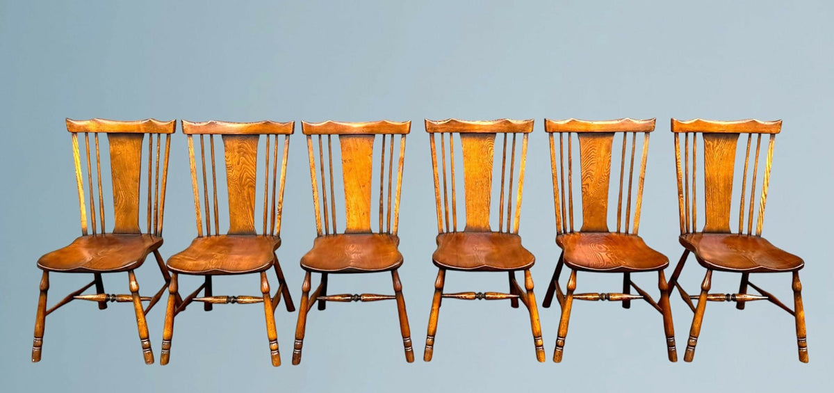 Set of Six Oak Yeomans Dining Chairs - Batheaston Furniture BC81