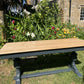 JAYCEE VINTAGE 1970s UPCYCLED COFFEE TABLE - SOLID OAK - GREY/NATURAL OAK TOP
