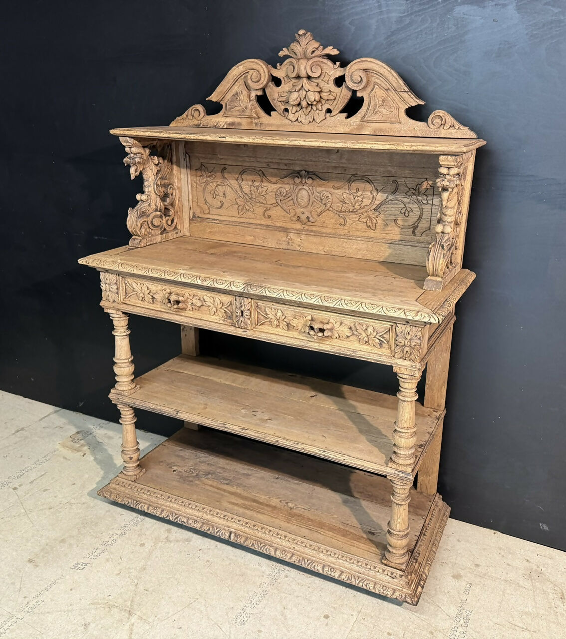 French 19th Century Carved Oak Buffet