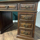 Antique Continental Oak Knee Hole Deskz