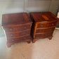 Pair Vintage Bedside Chests Antique Style 3 Drawer Vgc