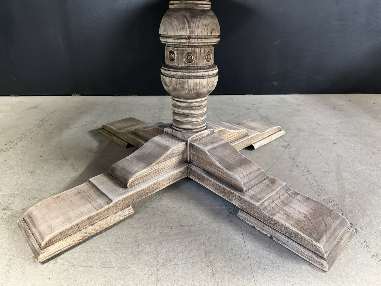 Large Round Oak Farmhouse Dining Table