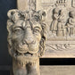 French Carved Oak Tavern Scene Bench