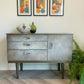 Mid Century Hand Painted Cabinet, Bronze Earthy Tones