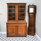 Victorian Mahogany Glazed Bookcase Kitchen Cupboard Display Cabinet