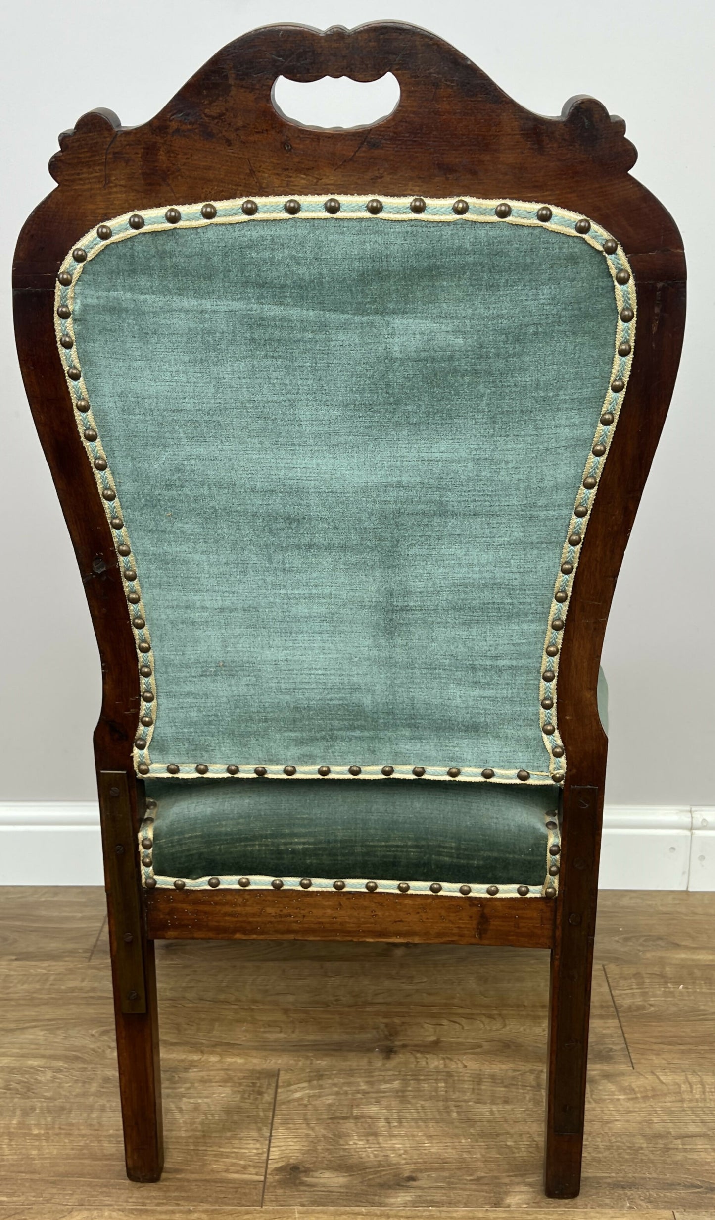 Armchair Antique French Style Walnut Upholstered Seat Carved Chair LOT 6286