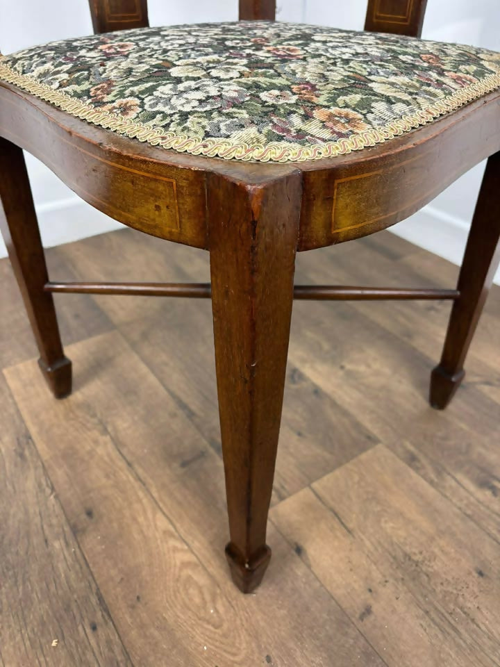 Edwardian Inlaid Mahogany Corner Chair